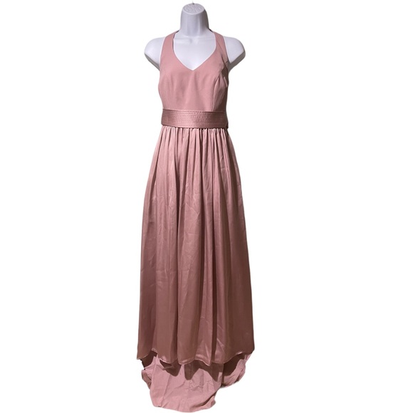 Vera Wang White “Quartz” Halter David’s Bridal VW360214 Bridesmaid Dress - 2 - Picture 2 of 16